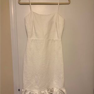 Lulus White Sleeveless Dress with Ruffle Hem
